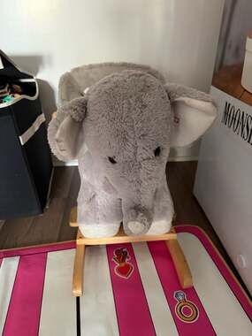 Rock My Baby Plush Elephant Rocking Horse Chair